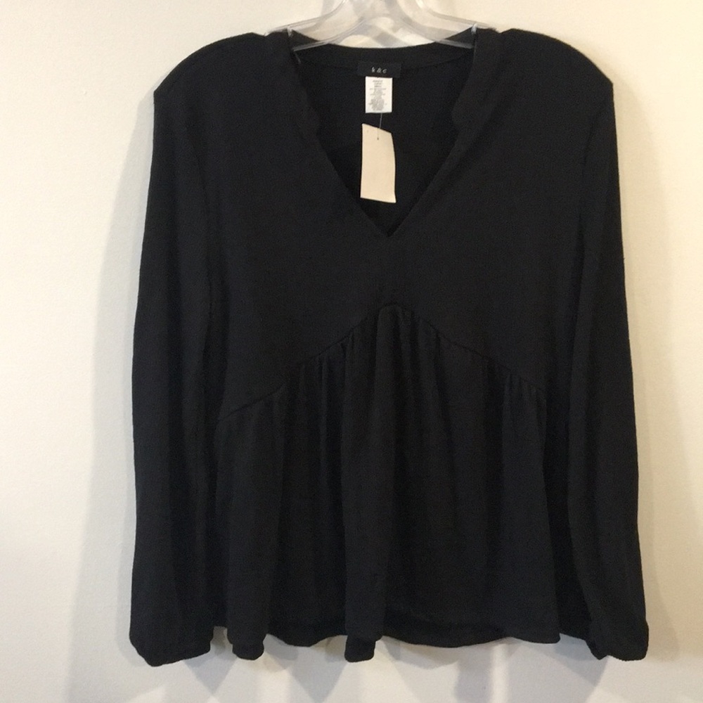 K&C Women’s Long Sleeve V-Neck Top Size Small